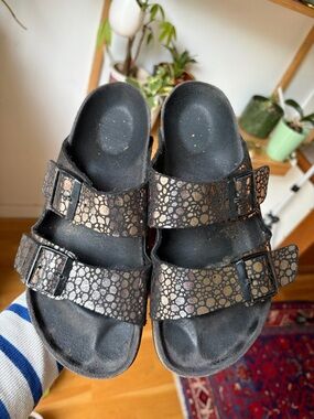 Birkenstock Black Metallic Sandals